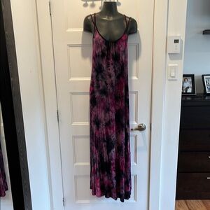Purple and Pink Sleeveless Spaghetti Strap Maxi Sundress